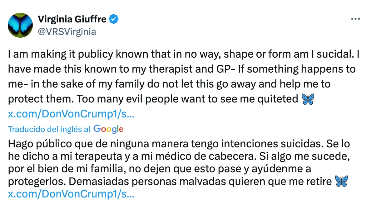 La mujer escribió este mensaje en el 2019 en la red social X, antes llamada Twitter.