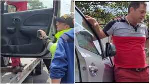 hombre se sube a la grúa y se va con el carro a los patios, ante negativa de Policía de Tránsito de devolverle el vehículo