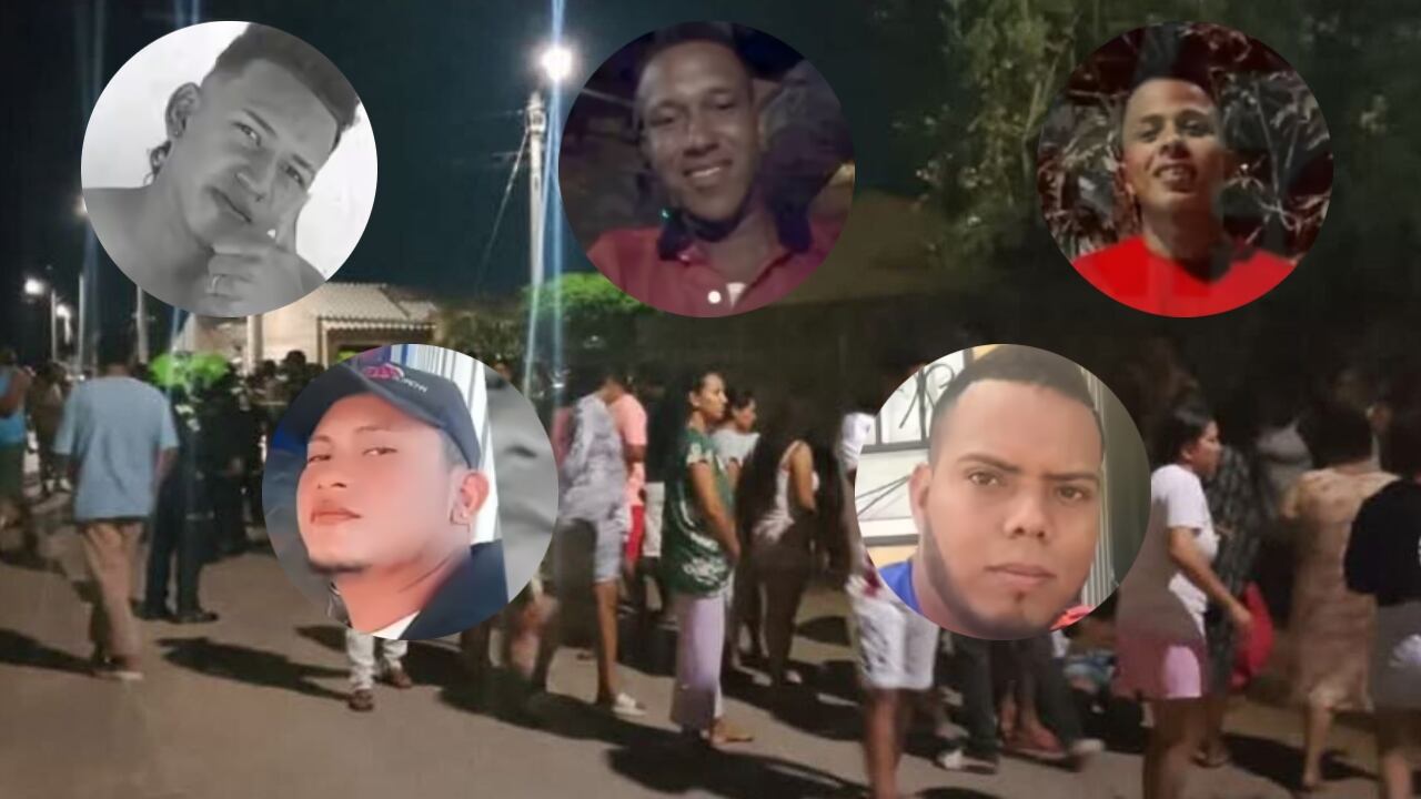 Los cinco jóvenes asesinados durante la masacre en Maicao.
