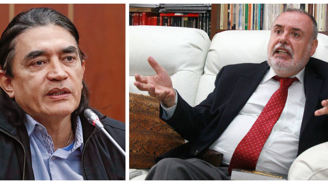 El senaador Gustavo Bolívar y Gilberto Tobón Sanín.