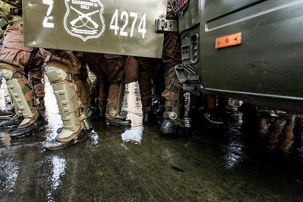 Con la alerta roja se anunció el despliegue de un 50 % del contingente de seguridad a la zona.  (Photo by Fernando Lavoz/NurPhoto via Getty Images)