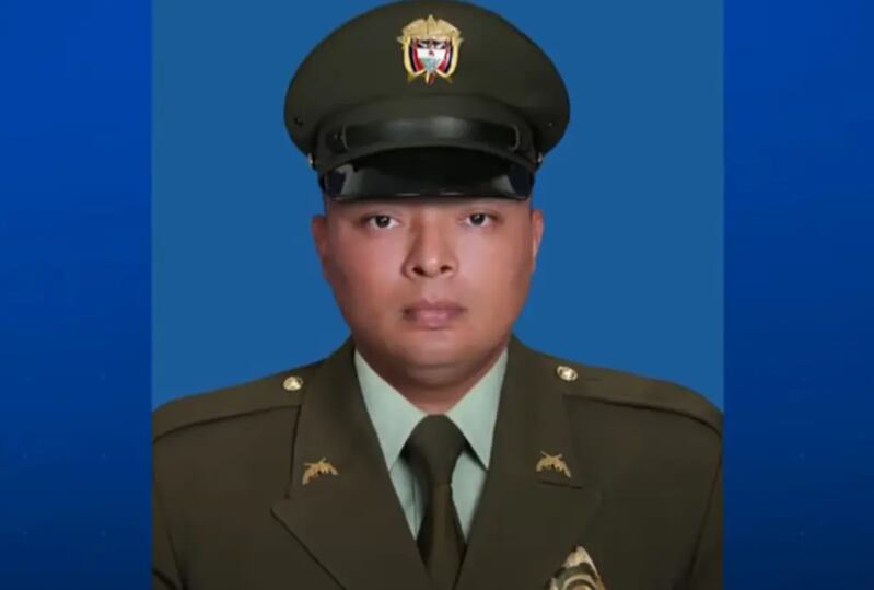 Jhan Carlos Otero, patrullero de 30 años que fue herido en Bogotá.