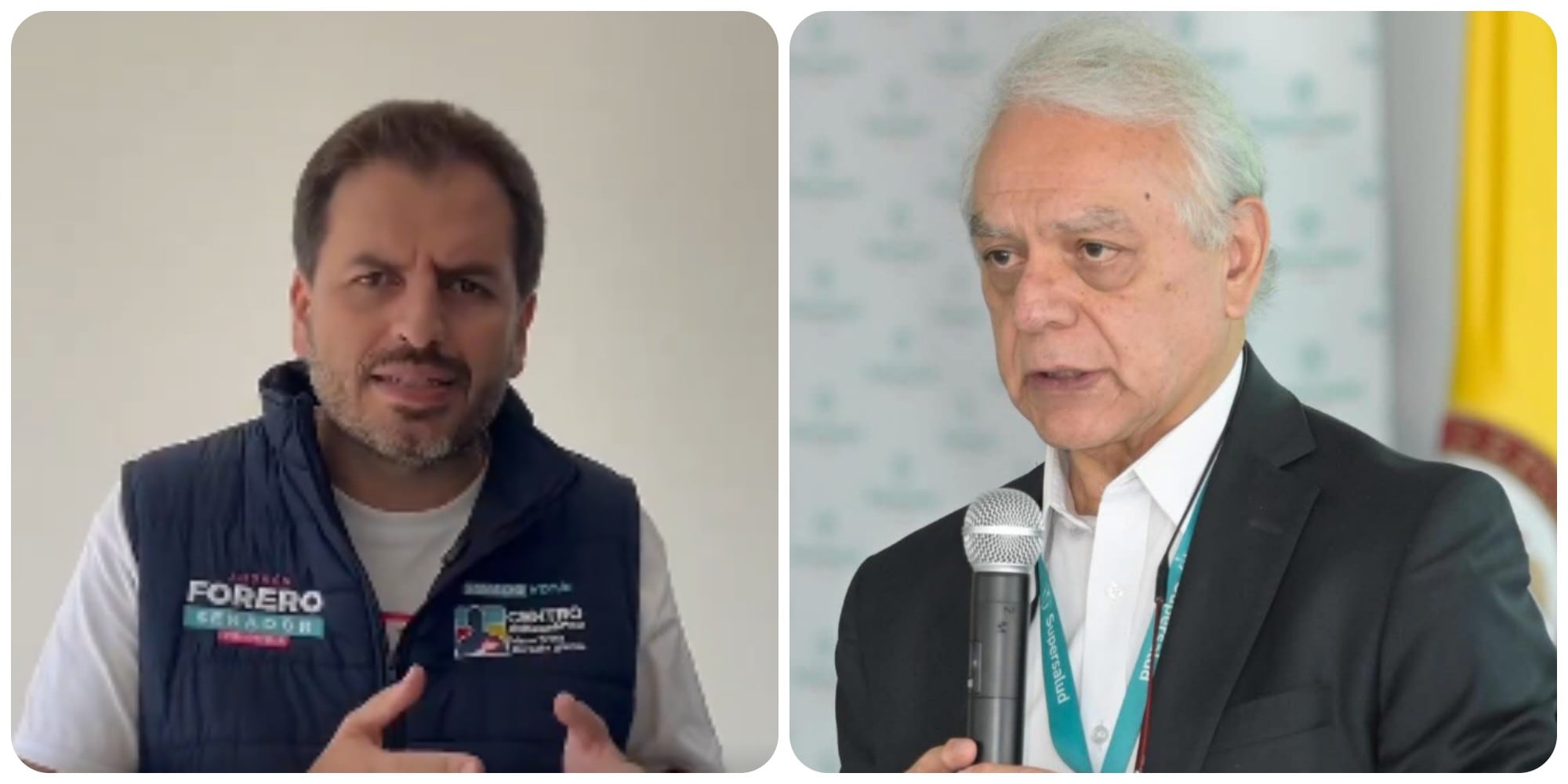 Andrés Forero, congresista, y Bernardo Camacho, superintendente de salud
