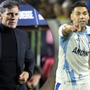 Falcao (der.) se sigue llevando aplausos. Tuvo un nuevo gesto solidario, ahora con Fabián Bustos (izq.), luego de que anunciaran la salida del entrenador argentino de Millonarios.