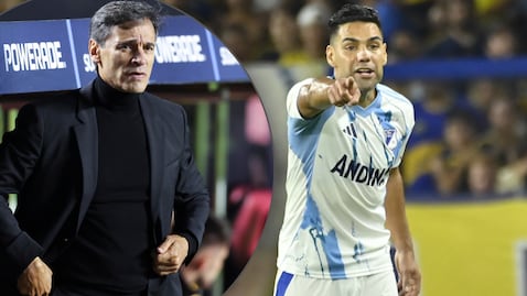 Falcao (der.) se sigue llevando aplausos. Tuvo un nuevo gesto solidario, ahora con Fabián Bustos (izq.), luego de que anunciaran la salida del entrenador argentino de Millonarios.