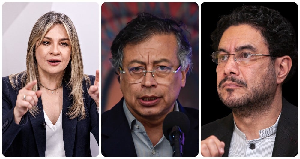 Vicky Dávila, Gustavo Petro e Iván Cepeda.