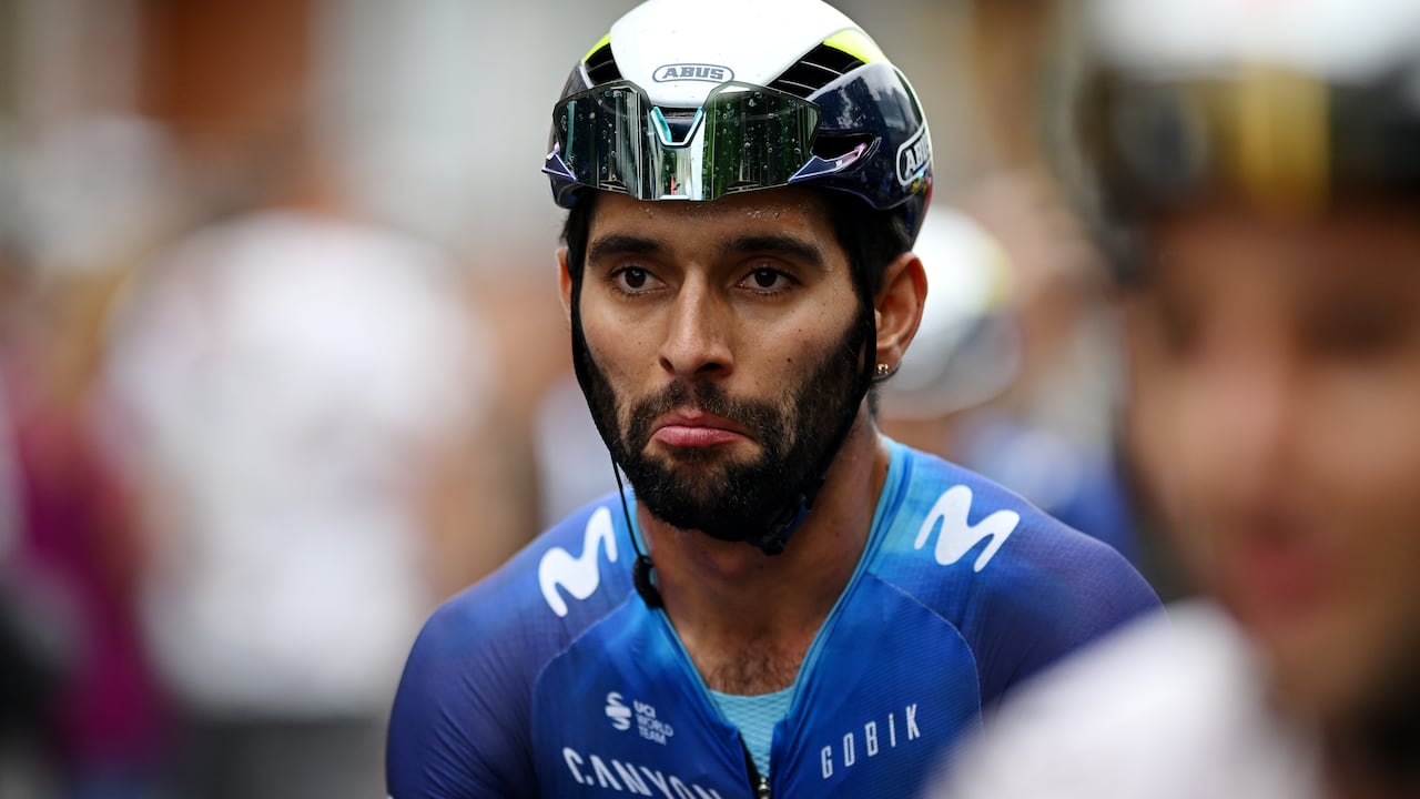 Fernando Gaviria de Colombia y Movistar Team reaccionan después del 80º Tour de Polonia 2023, Etapa 4, una etapa de 199,1 km desde Strzelin a Opole / #UCIWT / el 1 de agosto de 2023 en Opole, Polonia. (Foto de Dario Belingheri/Getty Images)