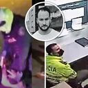 A la izquierda, pantallazos del video mientras los patrulleros detenían a Ordóñez. En el centro, foto de sus redes sociales. A la derecha, pantallazos del video de seguridad en el CAI de Villa Luz en el momento en que capturaron a Ordóñez.