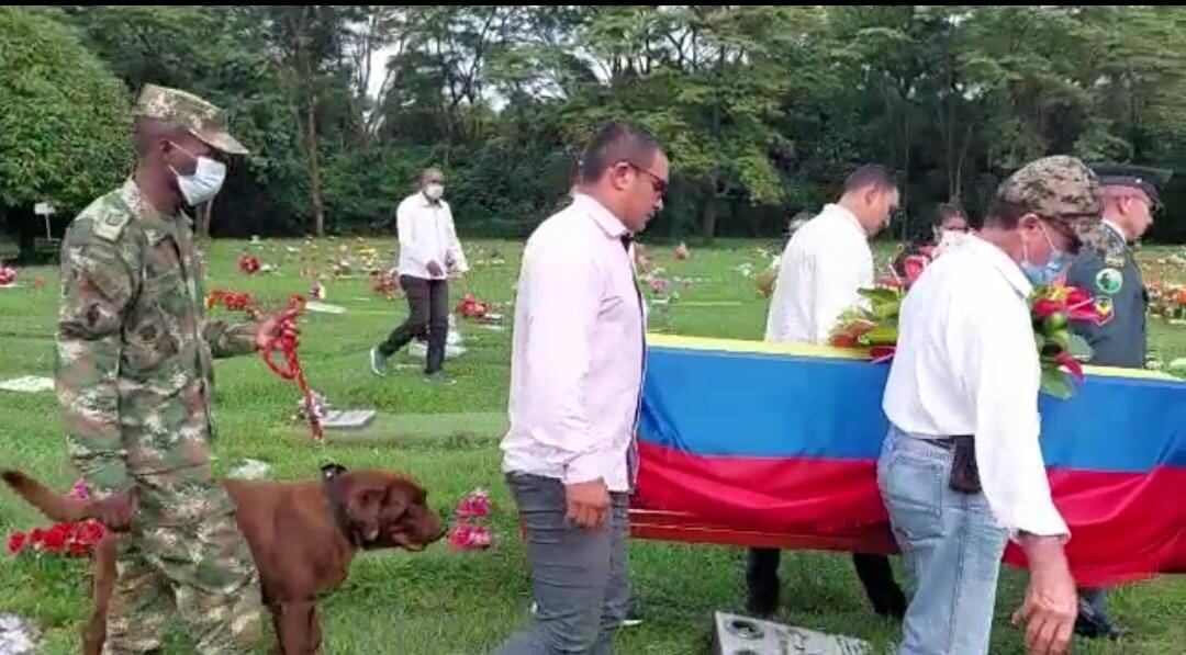 La conmovedora imagen de perro que acompañó a soldado hasta el cementerio