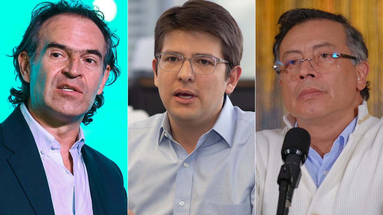 De izquierda a derecha: Federico Gutiérrez, Miguel Uribe Turbay y Gustavo Petro