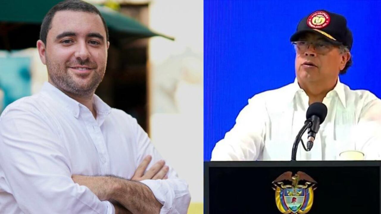 Yamil Arana, gobernador de Bolívar, y Gustavo Petro, presidente de Colombia.