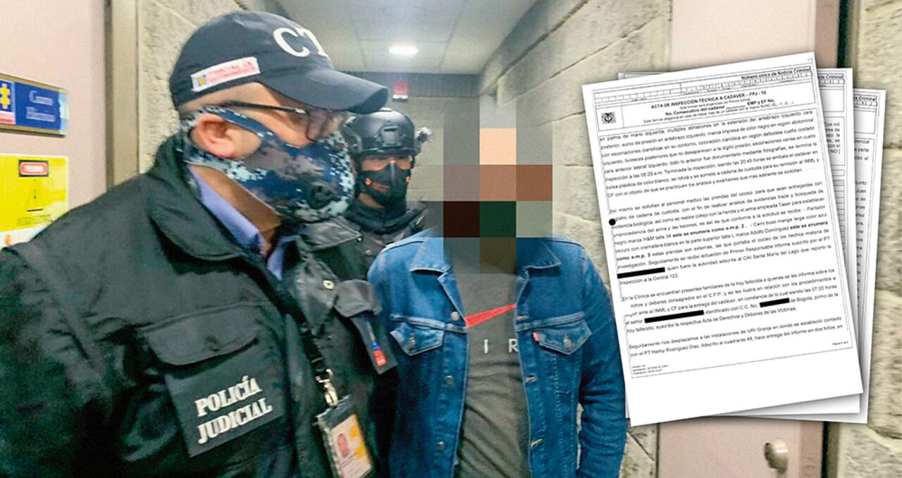 Captura de Juan Camilo Lloreda por agentes del CTI de la Fiscalía. Además, informe de Policía Judicial con el acta de inspección al cadáver, desarrollada por Medicina Legal al cuerpo de Ordóñez.