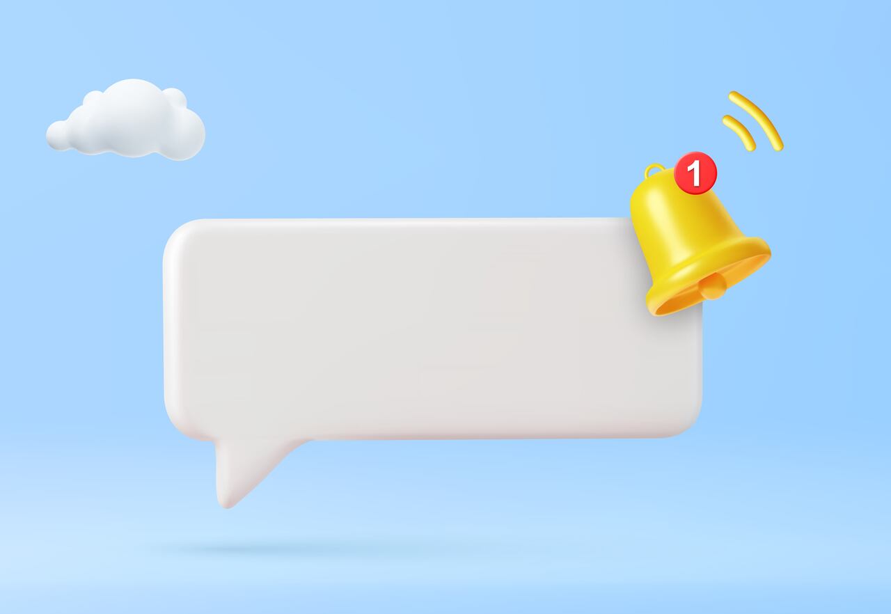 Ilustración sobre las notificaciones que avisan un nuevo mensaje de texto en el teléfono.