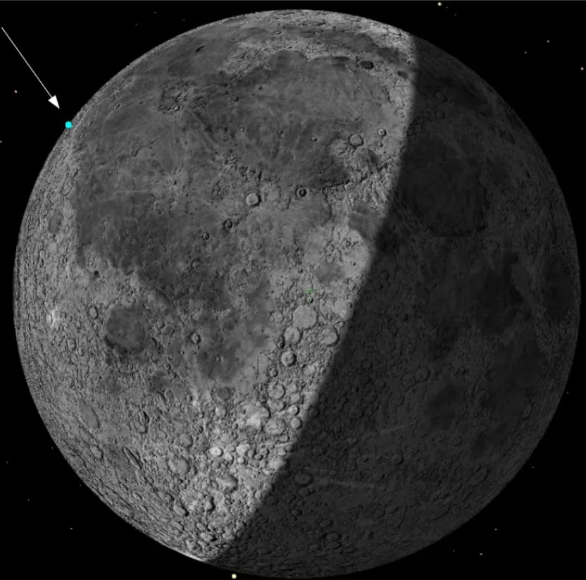 La colisión ocurrirá cerca de un conocido cráter de la cara visible de la Luna.