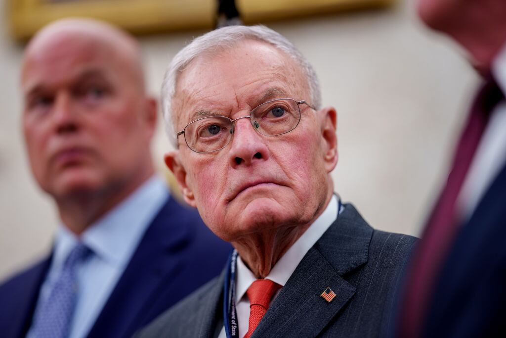 WASHINGTON, DC - MARCH 13: U.S. Special Envoy for Ukraine and Russia Keith Kellogg attends a meeting with U.S. President Donald Trump and NATO Secretary General Mark Rutte in the Oval Office of the White House on March 13, 2025 in Washington, DC. The two leaders met as the Trump administration has once again put the military alliance between the United States and Western Europe in question. (Photo by Andrew Harnik/Getty Images)