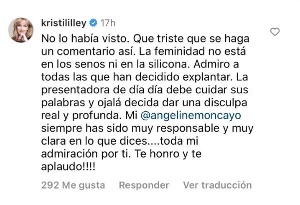 Kristina Lilley también arremetió contra Carolina Cruz