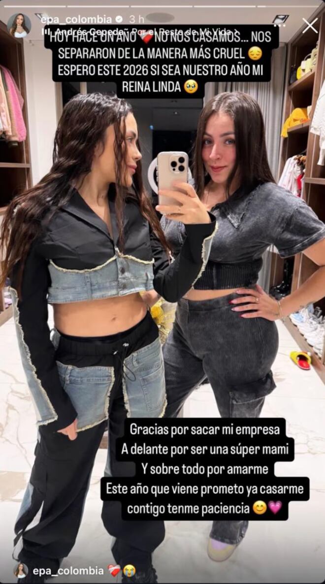 Epa Colombia le mandó mensaje de Año Nuevo a su prometida y recalcó promesa que tienen.