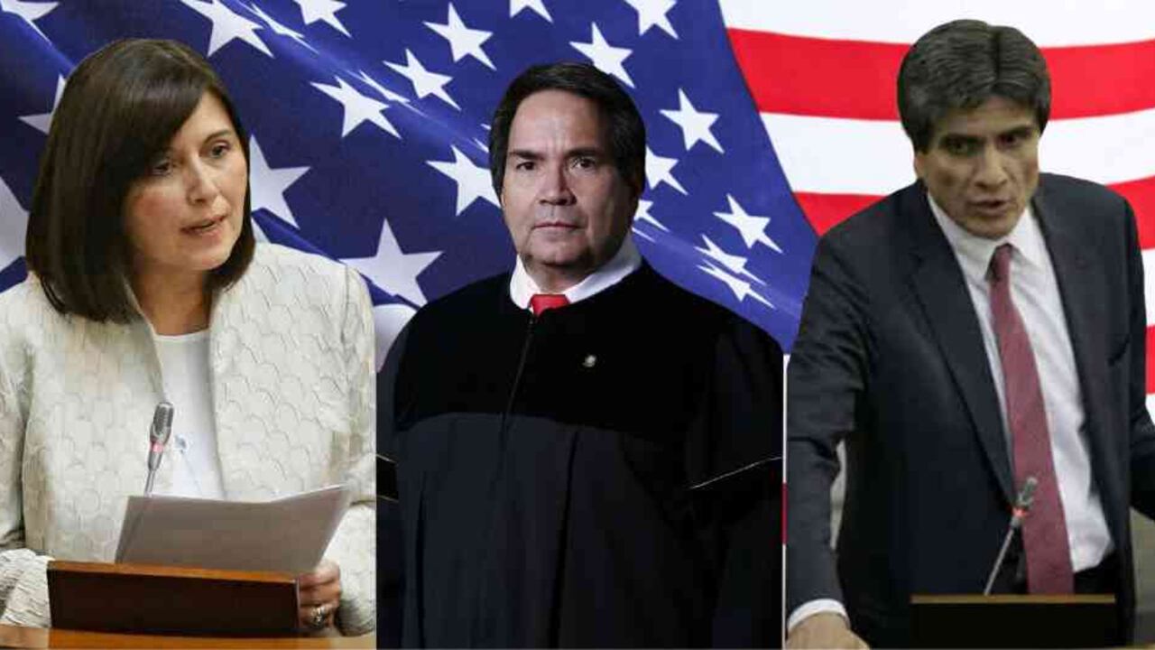 Los magistrados Diana Fajardo, Eyder Patiño y Antonio José Lizarazo