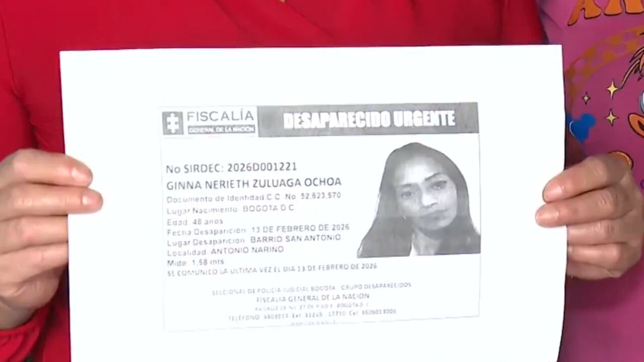 Este es el cartel con el que la familia busca a la mujer.