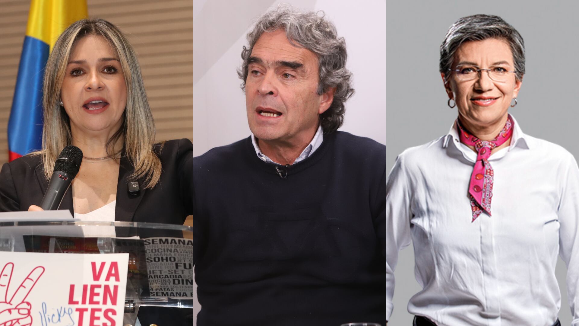 Vicky Dávila, Claudia López y Sergio Fajardo.