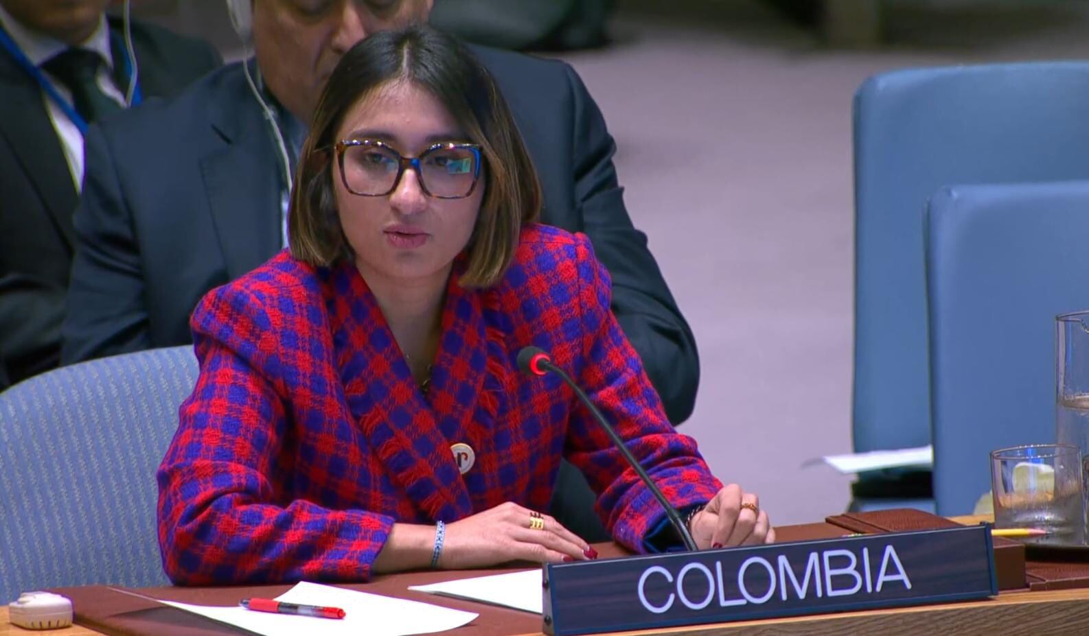 La canciller Laura Sarabia presentó el informe en la ONU.