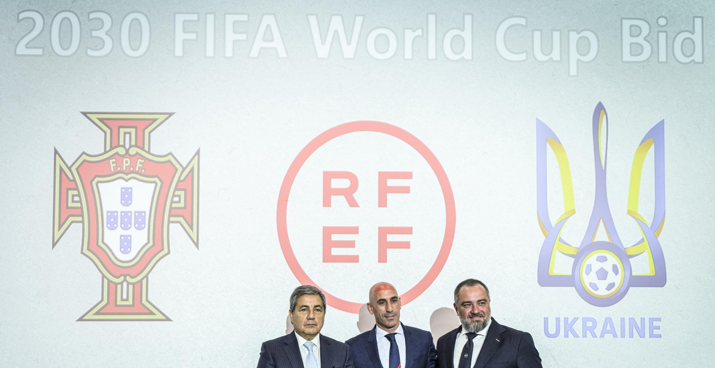 Los presidentes de cada una de las federaciones de fútbol, unidos para lanzar su candidatura el Mundial del 2030.