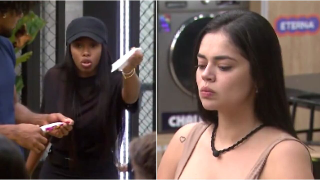 Karen Sevillano (izquierda) y La Segura (derecha) en La casa de los famosos Colombia.