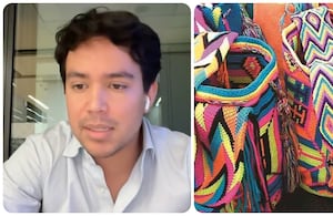 Esteban Rubiano, joven colombiano criado en la Guajira, que aprovechó su formación como administrador de empresas en Europa para iniciar un emprendimiento de exportación de mochilas wayúu.