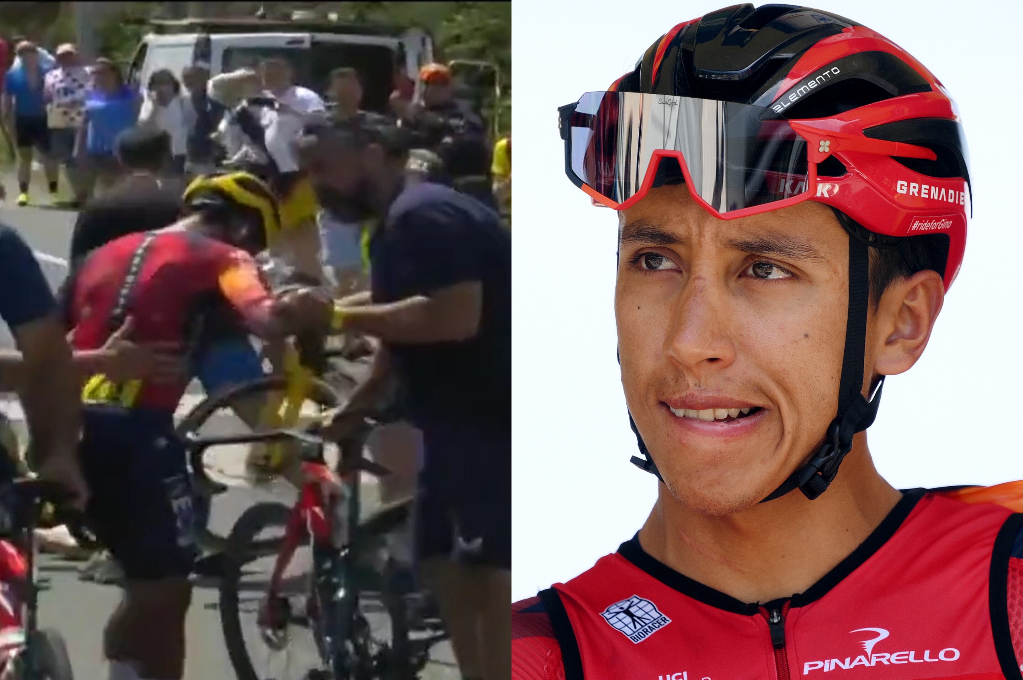 Egan Bernal sufrió una caída en la etapa 15 del Tour de Francia.