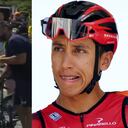 Egan Bernal sufrió una caída en la etapa 15 del Tour de Francia.