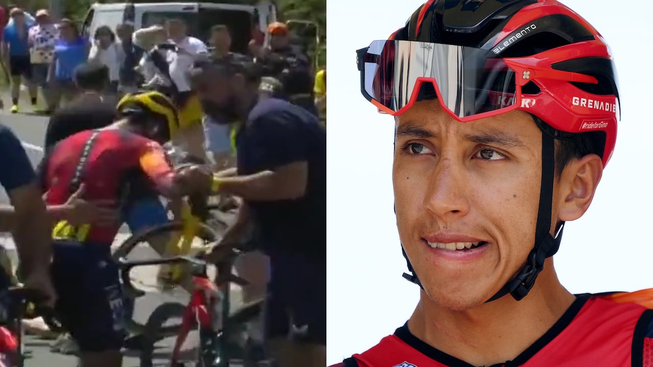 Egan Bernal sufrió una caída en la etapa 15 del Tour de Francia.