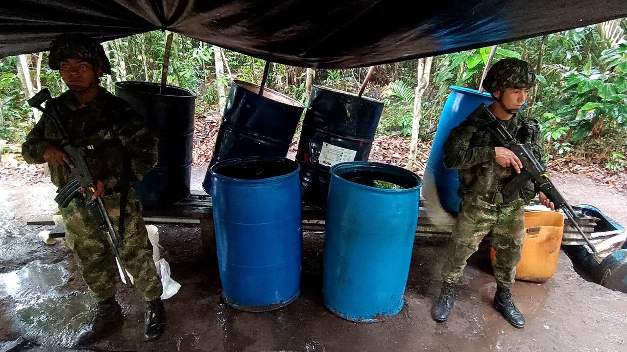 Tropas del Ejército Nacional destruyeron un laboratorio de coca en Mapiripán, Meta.