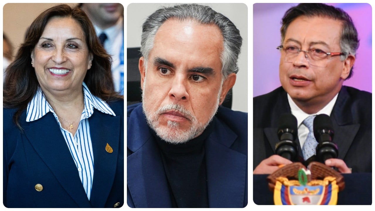Dina Boluarte, Armando Benedetti y Gustavo Petro.