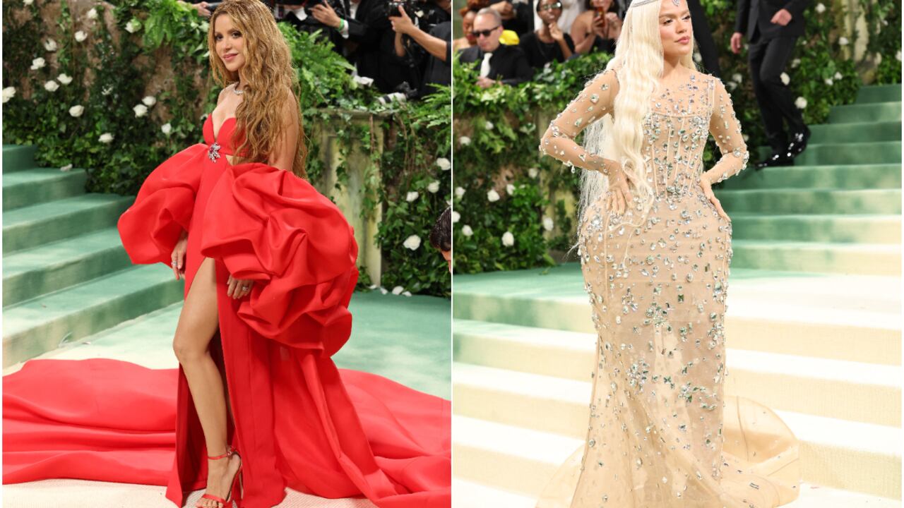 Shakira y Karol G en la Met Gala 2024, deslumbraron con vestidos de alta costura y diseñador que se robó las miradas.