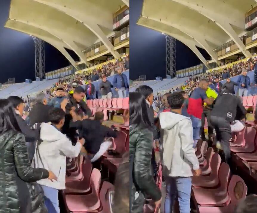Enfrentamiento entre hinchas del fútbol ecuatoriano.