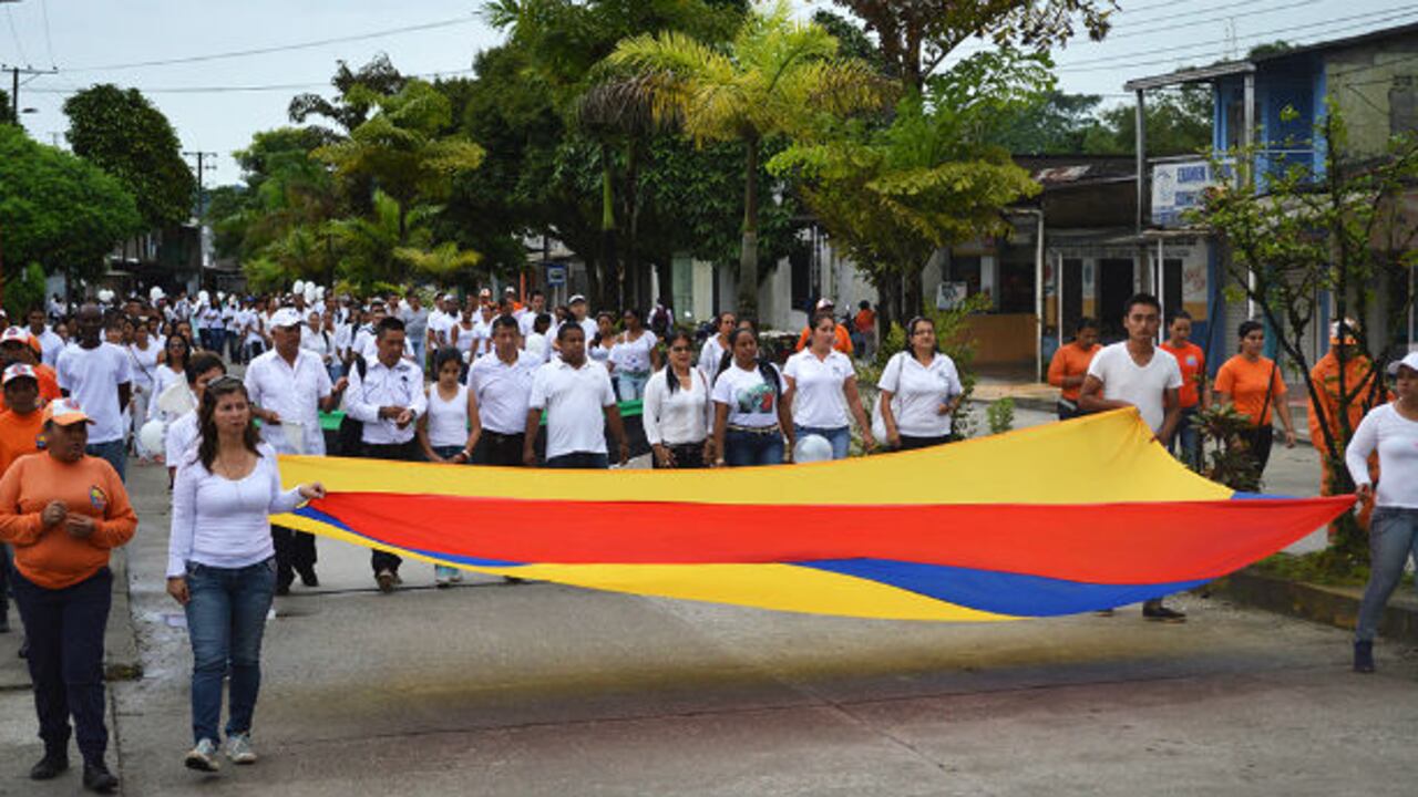 Marcha por la paz en Orito, Putumayo.