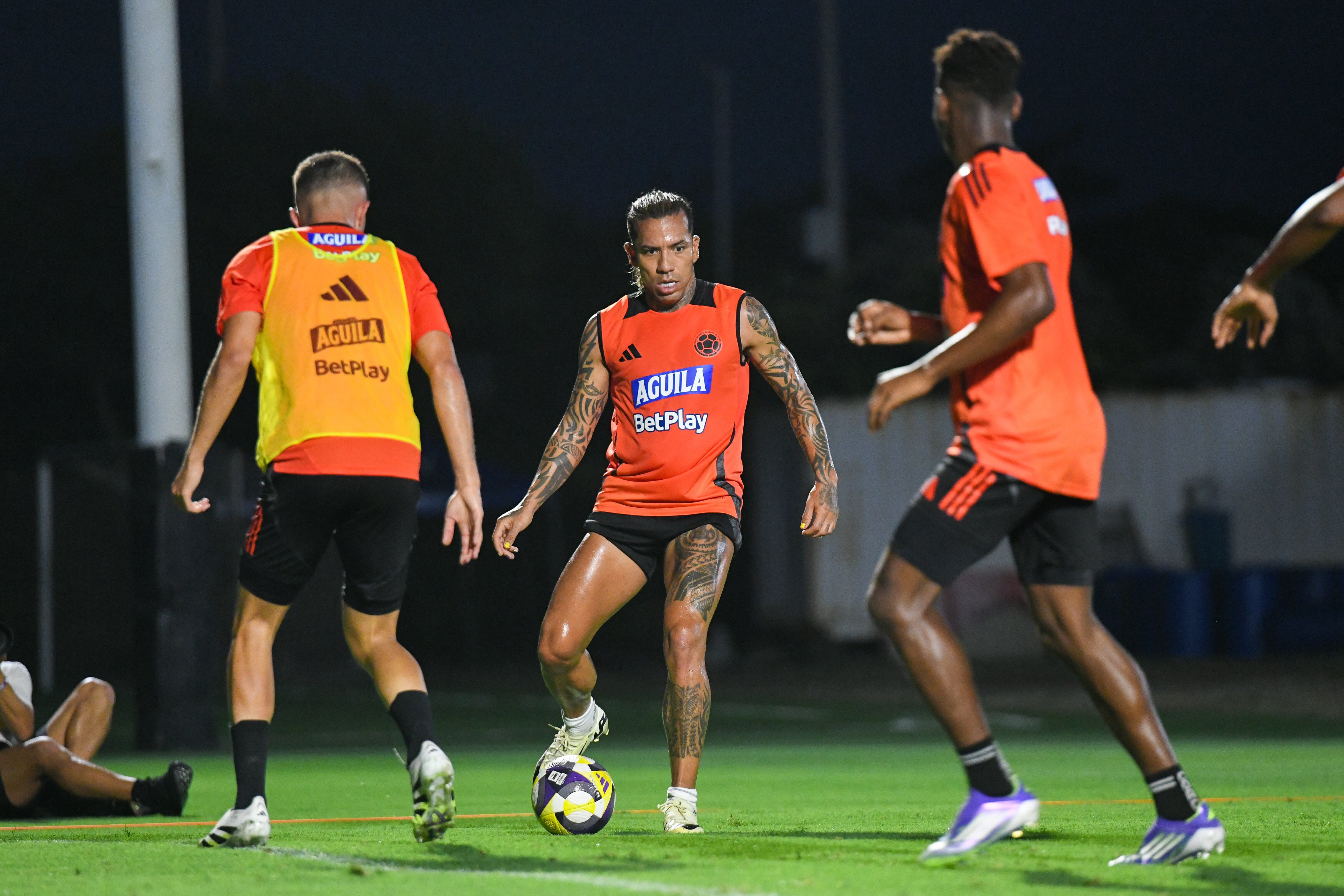 Dayro Moreno en entrenamiento de la Selección Colombia en Barranquilla.