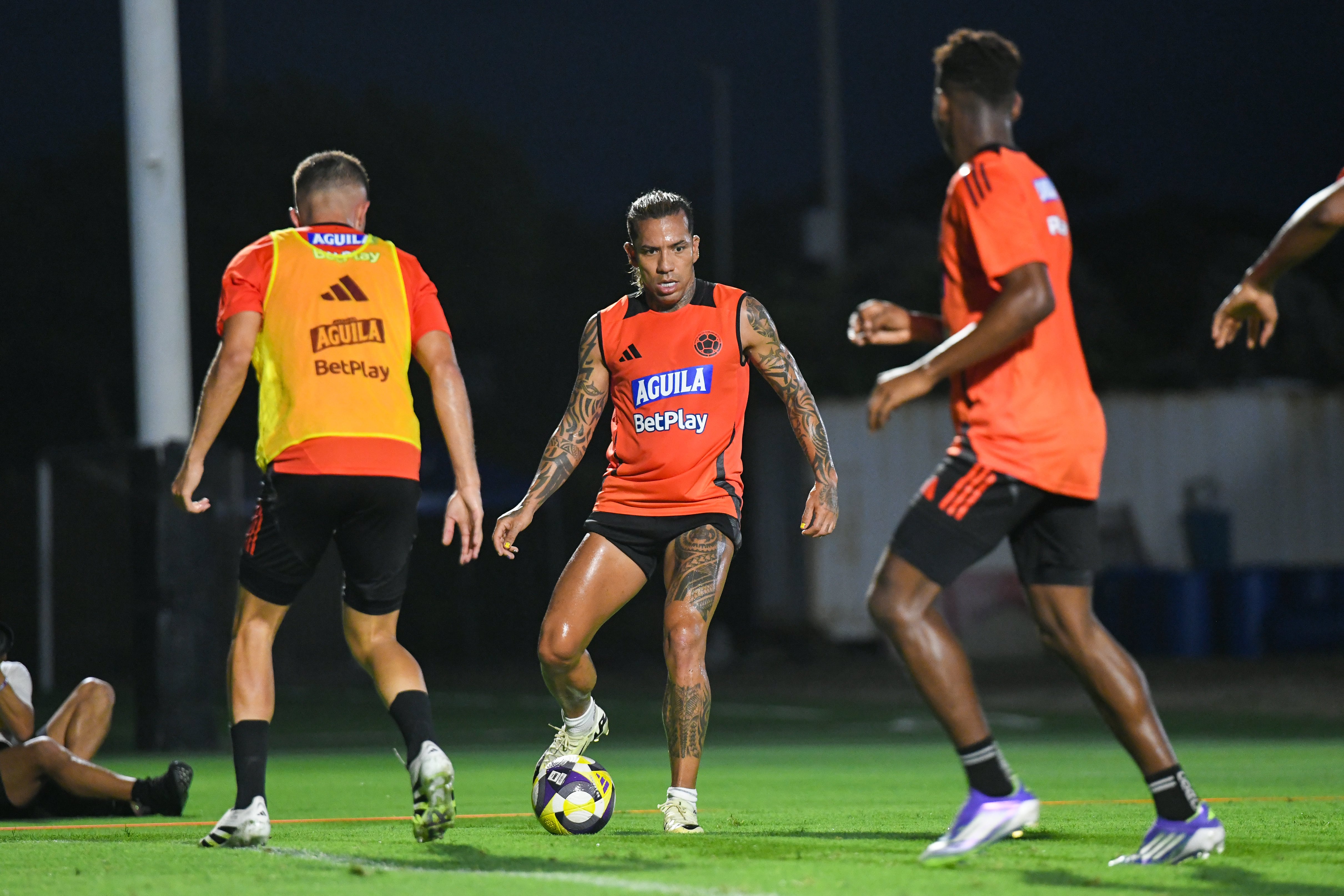 Dayro Moreno en entrenamiento de la Selección Colombia en Barranquilla.