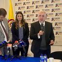 Rueda de prensa del expresidente Álvaro Uribe.