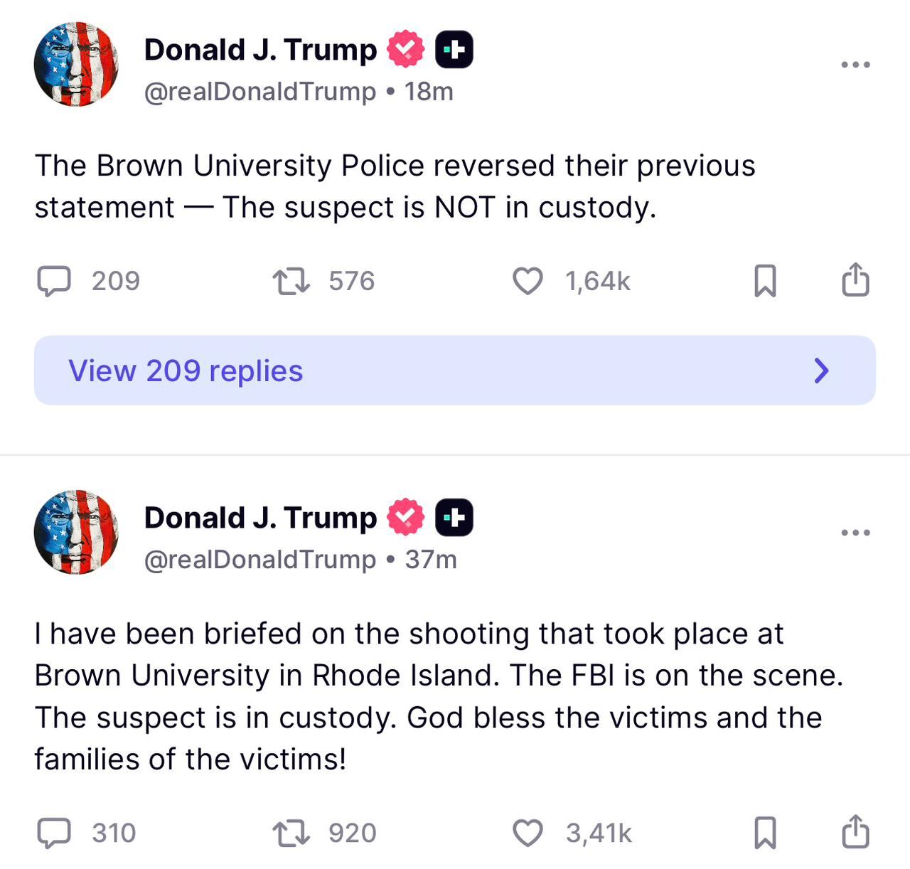 Mensaje del presidente Trump