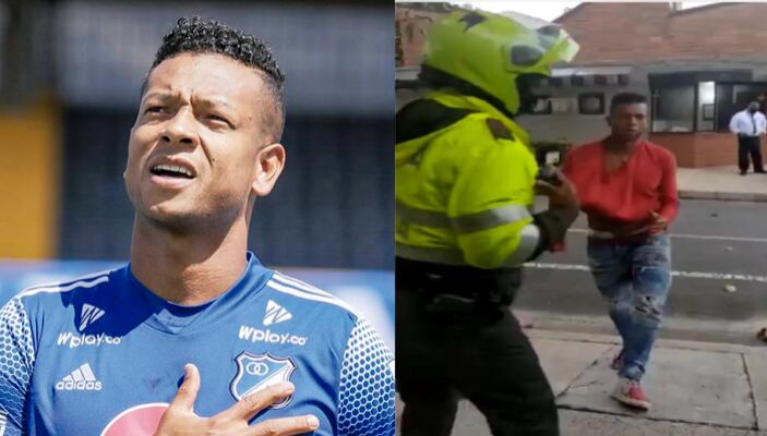 En un video que se hizo viral, se observa a un policía sacando a la fuerza a Guarín de una casa y evitando que ingrese de nuevo a la vivienda en donde habría sostenido una fuerte pelea con sus familiares.