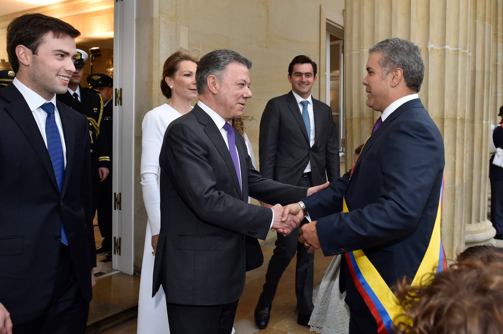 Juan Manuel Santos e Iván Duque
