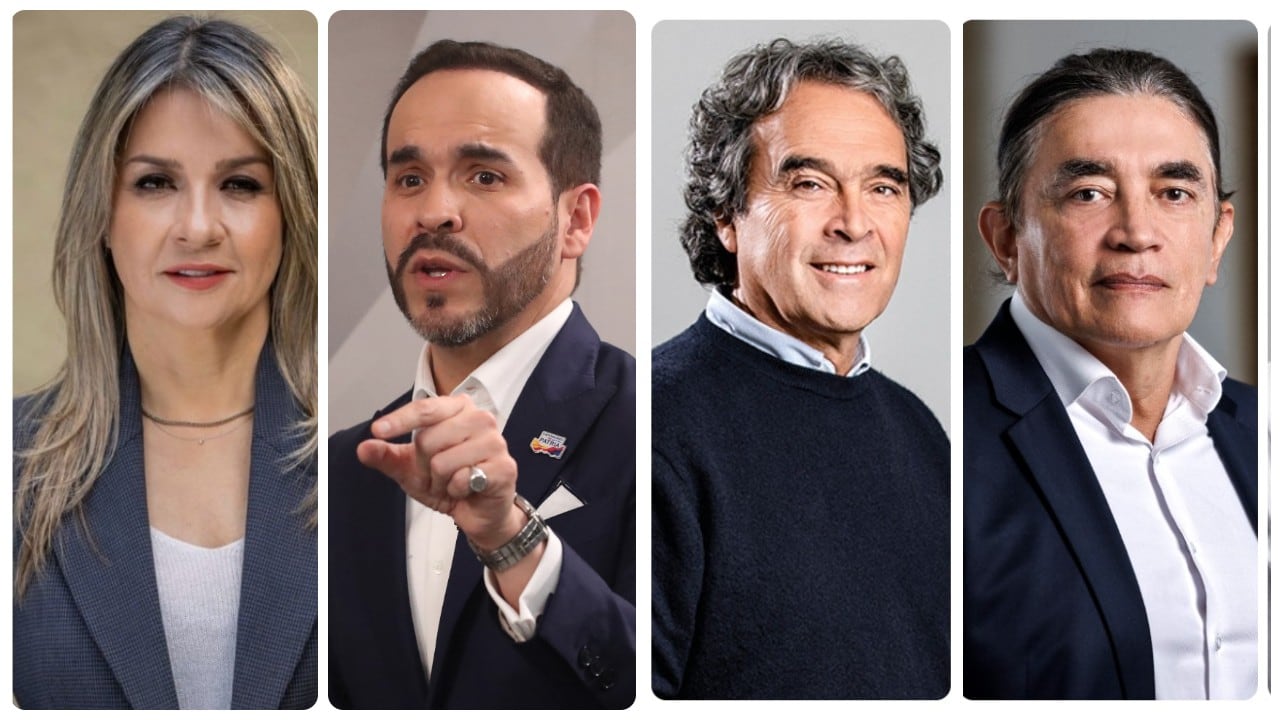 Vicky Dávila, Abelardo de la Espriella, Sergio Fajardo y Gustavo Bolívar.