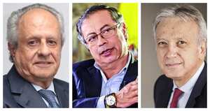 De izquierda a derecha: Manuel Santiago Mejía, el presidente Gustavo Petro y Gonzalo Pérez, presidente del Grupo Sura