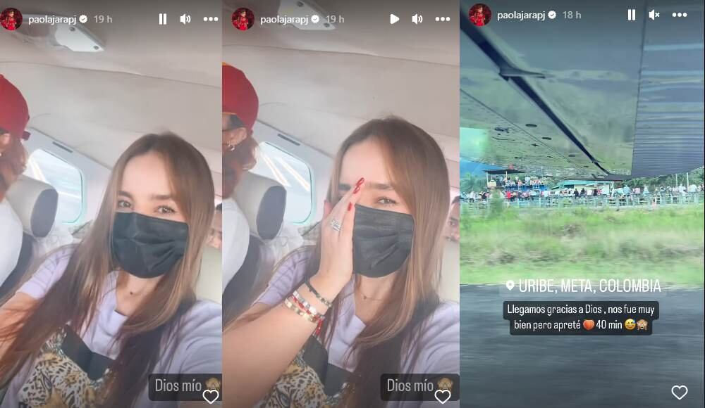La cantante compartió imágenes del susto que vivió en una de las avionetas en las que se movilizaba para un evento.