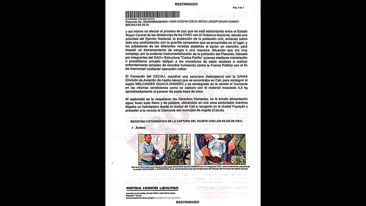 En esta denuncia en poder de la Fiscalía, se mencionan los presuntos 4,5 kilos de pasta de base de cocaína que tenía el capturado. 