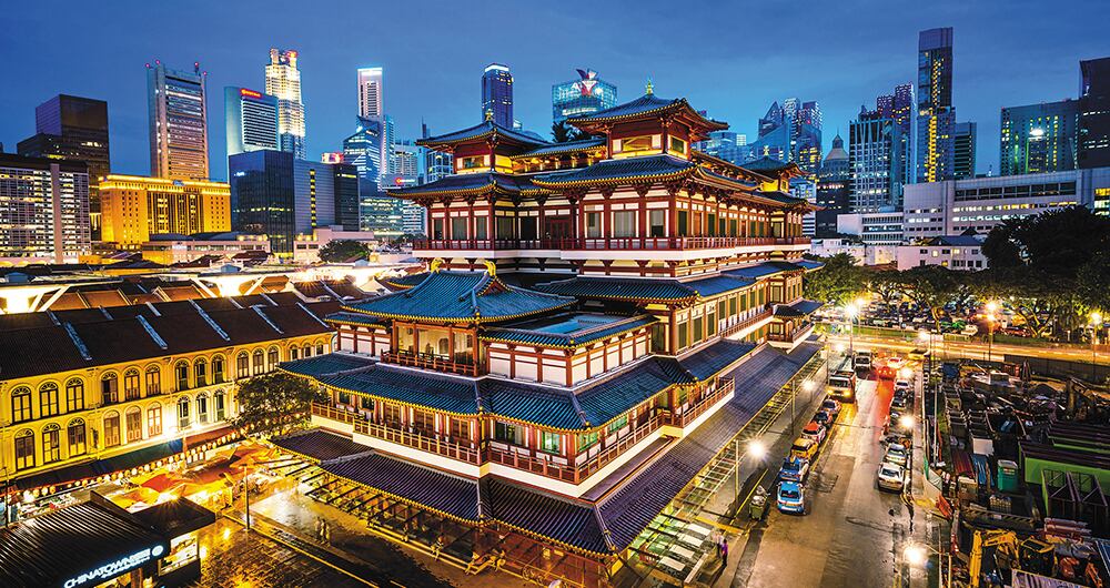 El Templo de la Reliquia del Diente de Buda, principal ícono del barrio chino