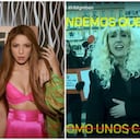 shakira y bizarrap Instagram @shakira y trabajadoras españolas captura de pantalla Youtube ELA Sindikatua