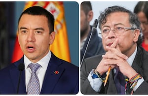 Los presidentes de Ecuador, Daniel Noboa, y de Colombia, Gustavo Petro.