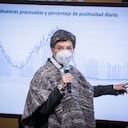 Alcaldesa Claudia López anunciando la presencia de la variante ómicron en Bogotá.